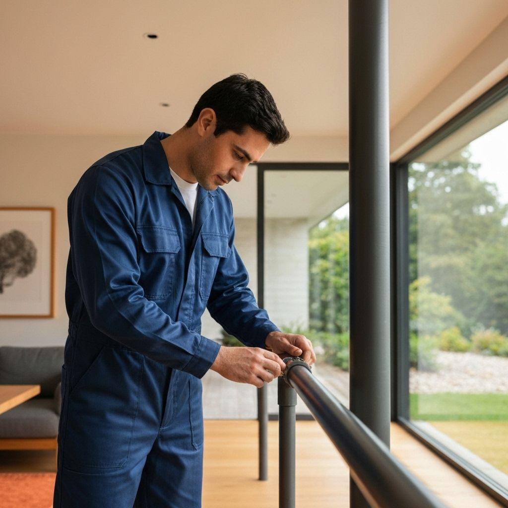 Profesional de mantenimiento trabajando